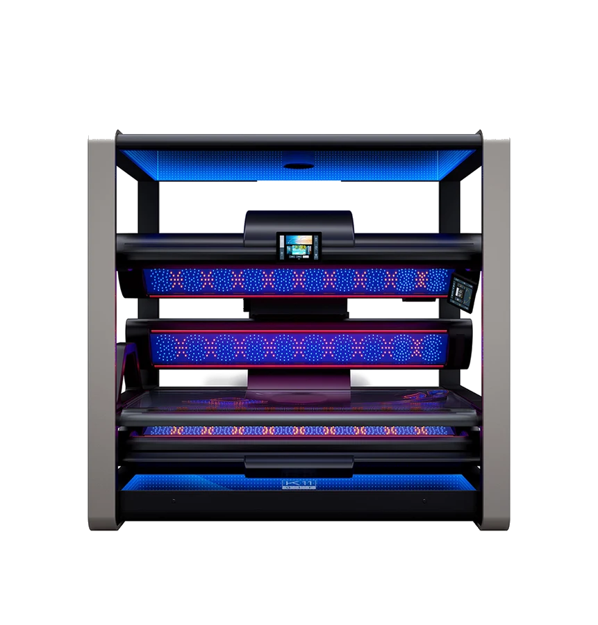 K11 Air Loft ljósabekkur með bláum og rauðum LED ljósum
